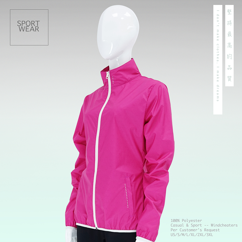 Modern Classic Fit Two-sided Heat Transfer Fabric Waterproof  Sports use Women's Windbreaker 